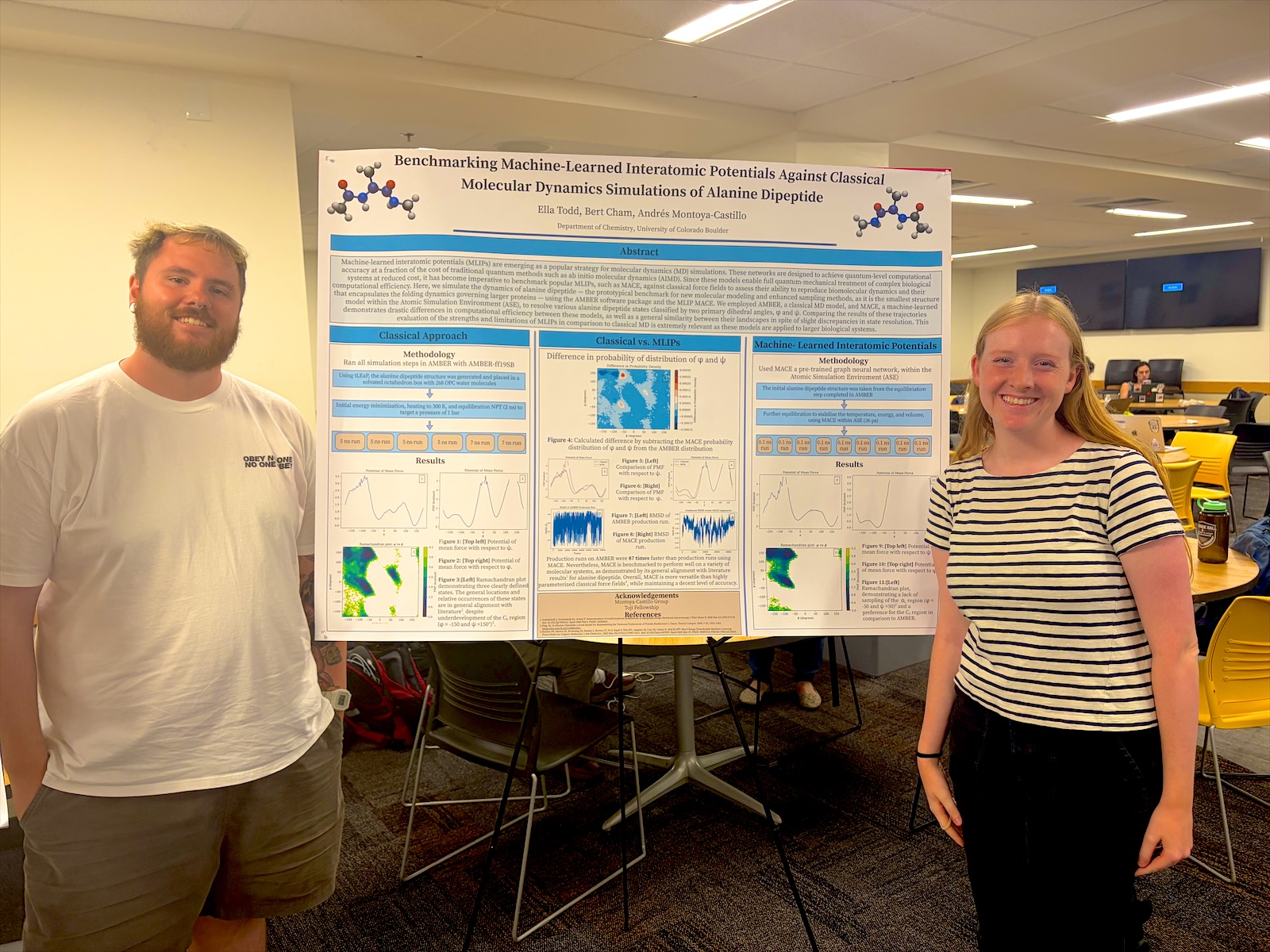 Bert Cham and Ella Todd with Ella's poster at the i-CoMSE workshop