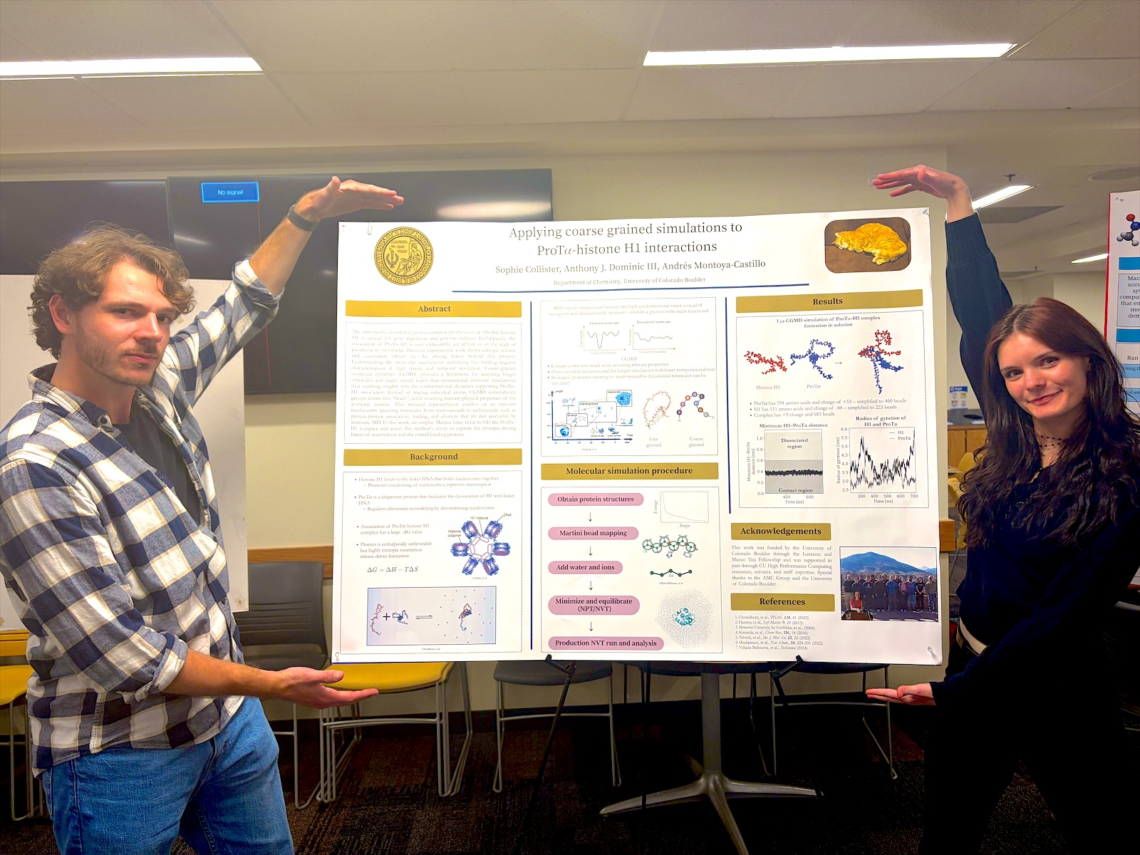 Anthony Dominic and Sophie Collister with Sophie's poster at the i-CoMSE workshop